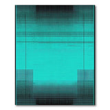 Teal Grid Abstract Area Rug