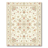 Beige and Neutral Traditional Persian Ivory Persian Floral Medallion Area Rug