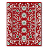 Ornate Red Floral Starburst Area Rug