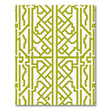 Intricate Green Lattice Geometric Rug