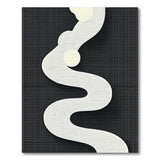 Abstract Wavy Serpent Area Rug Black White