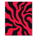 Bold Black Waves Red Abstract Area Rug