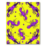 Vibrant Purple Lobster Pattern Area Rug