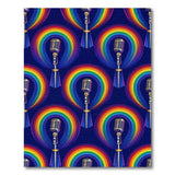 Rainbow Vintage Microphone Area Rug