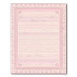 Pink Chevron Rug with Ornate Floral Border