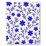 Blue Floral Blossom Area Rug