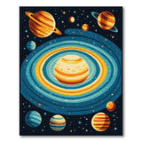 Pixel Art Space Planets Area Rug