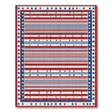 Geometric Modern Patriotic Stars and Stripes Area Rug