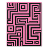 Geometric Modern Bold Pink Geometric Maze Area Rug