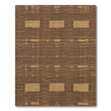 Tan Block Geometric Woven Rug in Brown