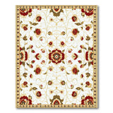 Red Red Floral Persian Area Rug on Ivory