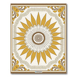 Gold and Silver Golden Sunburst Medallion Area Rug