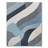 Abstract Area Abstract Blue Wave Area Rug