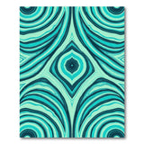 Teal Swirl Concentric Geometric Area Rug