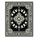 Black and White Elegant Black White Persian Area Rug