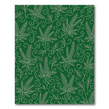 Lush Green Fern Swirl Area Rug