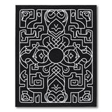 Black and White Intricate Black White Tribal Line Art Area Rug
