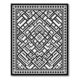Black White Geometric Labyrinth Geometric Modern Area Rug