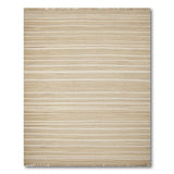 Beige Striped Woven Fringe Area Rug