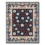 Navy Daisy Floral Persian Area Rug