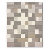 Neutral Grey Geometric Block Area Rug