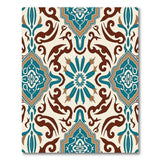 Ornate Teal Terracotta Persian Area Rug