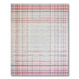 Grey and Red Plaid Geometric Area Rug