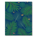 Navy Tropical Palm Fronds Butterflies Elephants Rug