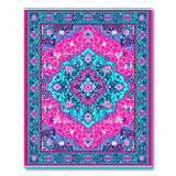 Vibrant Pink Teal Persian Mandala Rug