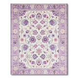 Traditional Persian Purple Peony Floral Persian Area Rug