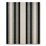 Black Gray Vertical Striped Woven Area Rug