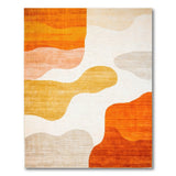Multi-color and Patterns Wavy Orange Abstract Area Rug