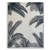 Black Palm Frond Silhouette Area Rug