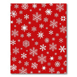 Festive Snowflake Geometric Modern Festive Red Snowflake Area Rug