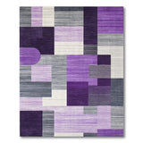 Geometric Modern Purple Purple Grey Geometric Abstract Area Rug