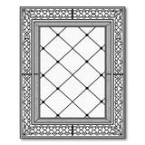 Ornate Frame Black White Tufted Area Rug
