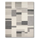 Geometric Modern Black White Geometric Block Rug
