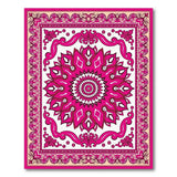 Vibrant Pink Persian Floral Medallion Traditional Persian Rug