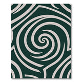 Emerald Green Swirl Abstract Area Rug