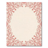 Red Ornate Floral Peacock Border Rug