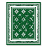 Festive Green Snowflake Area Rug