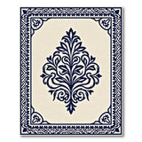 Blue and Teal Traditional Persian Navy Blue Traditional Persian Floral Rug