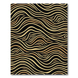 Gold and Silver Gold Wave Abstract Area Rug