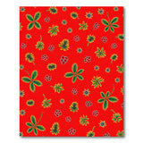 Vibrant Red Leaf Berry Pattern Area Rug