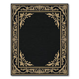 Elegant Gold Ornate Border Black Area Rug