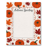 Autumn Greeting Pumpkins Maple Leaves Rug