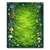 ODIKA Washable Enchanted Forest Garden Area Rug - Non-Slip Low Pile Whimsical Carpet
