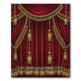 Red Gold Tassel Fringe Area Rug