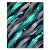 Blue and Teal Teal Brush Stroke Abstract Area Rug