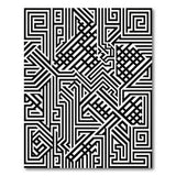 Black and White Bold Black White Geometric Labyrinth Rug